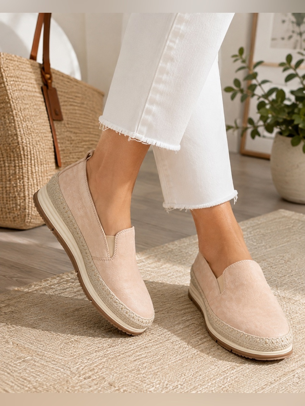 Vaneli Sport Qanat Cremoso Loft Women’s 9N Cream/Beige/Gold Slip Ons BNWOB